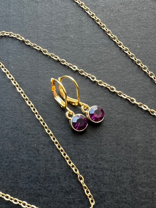 Purpurové náušnice - S.Steel