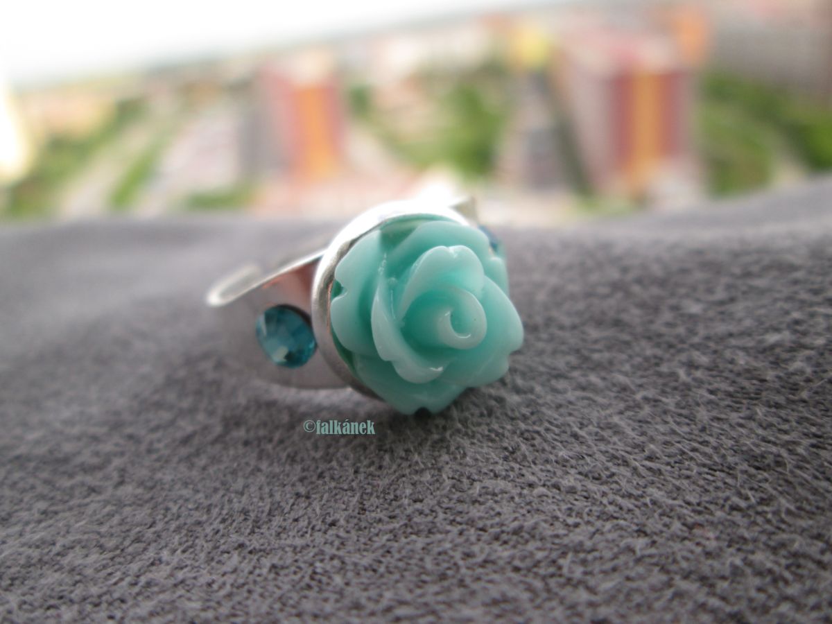 Fleur - prstýnek s mátovou kytičkou