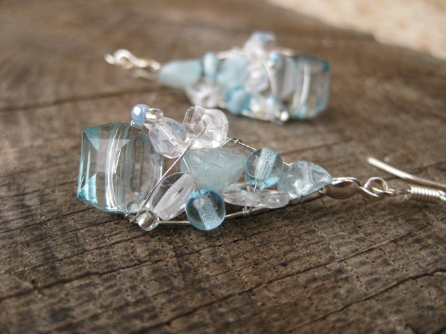 Letní ráno (akvamarín, křišťál)