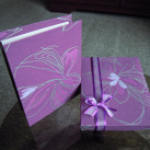 Minialbum skládací -fialový květ - pro foto 13x18 cm