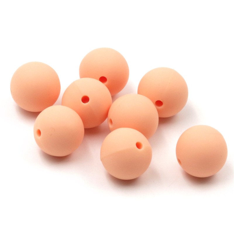 Silikonové korálky 15mm (1ks) - pudrová