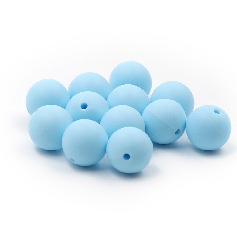 Silikonové korálky 15mm (1ks) - sv.modrá