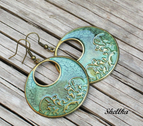 Náušnice ,,KRUHY,,zelené