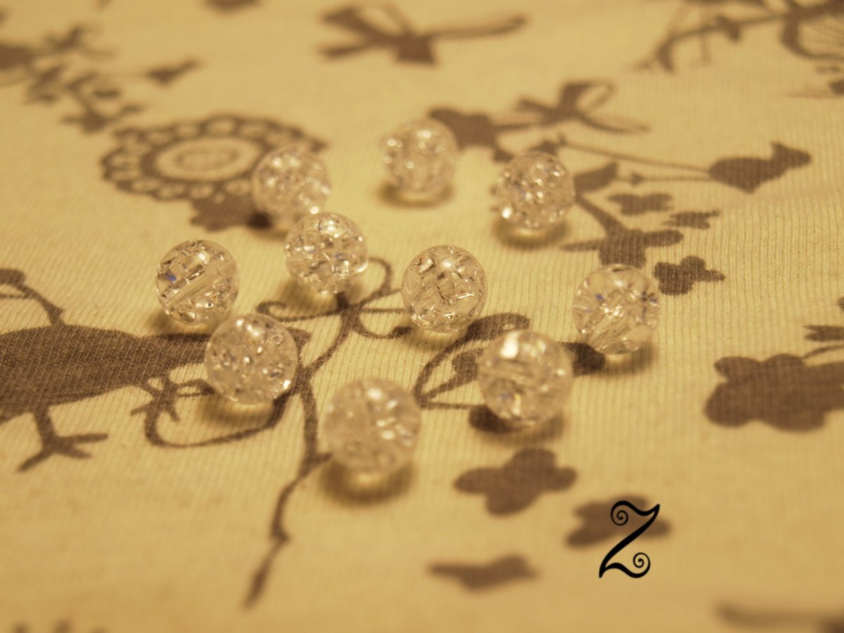 Korálky krakl, transparentní, 8 mm (10ks)