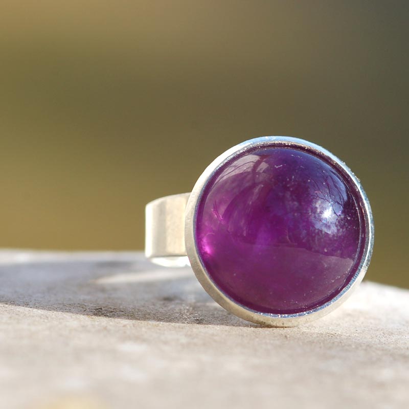 Prsten s ametystem 14 mm