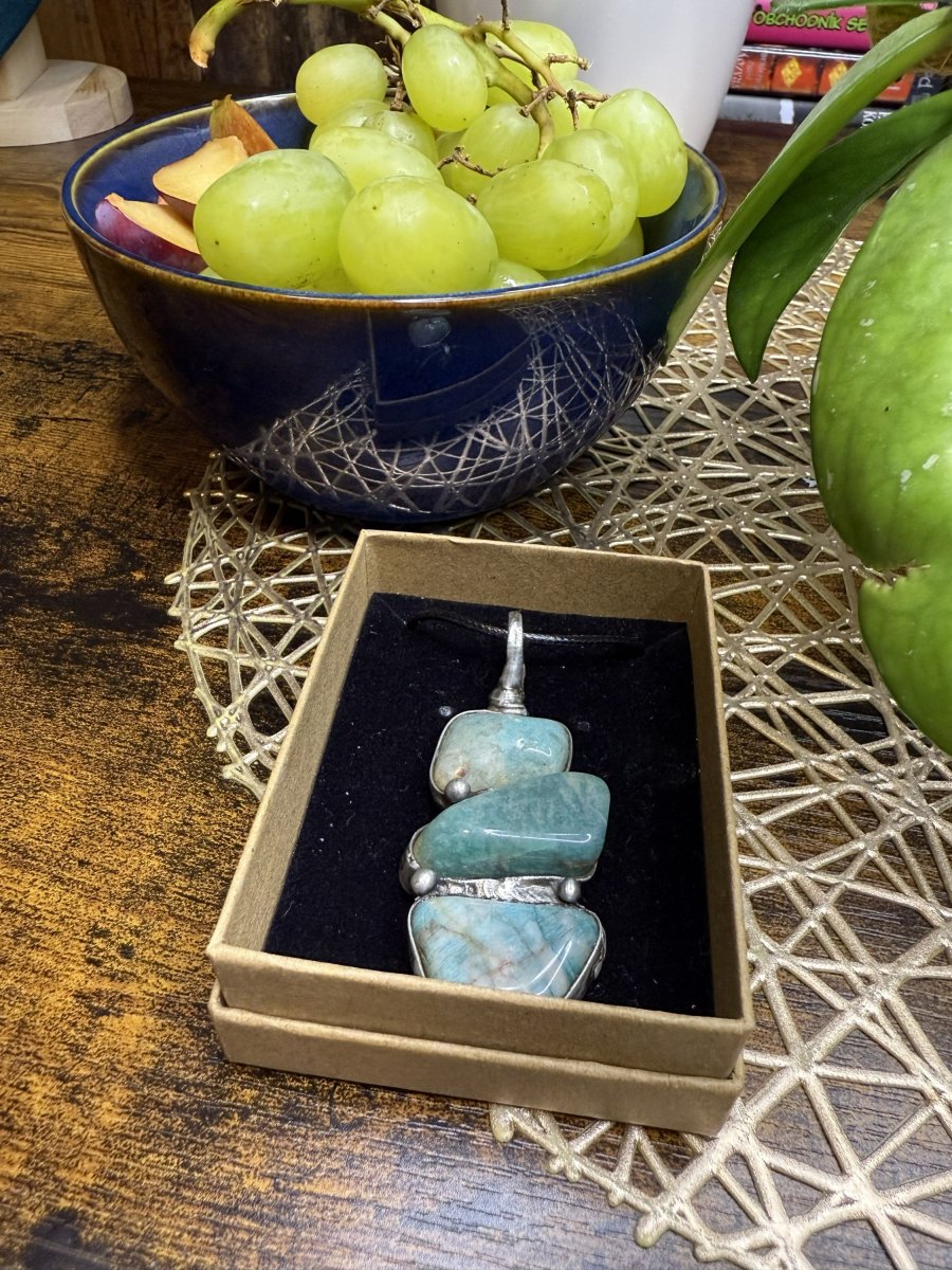 AMAZONIT náhrdelník TRIO