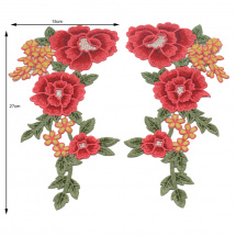 Aplikace květ - 1 pár (27x15 cm)