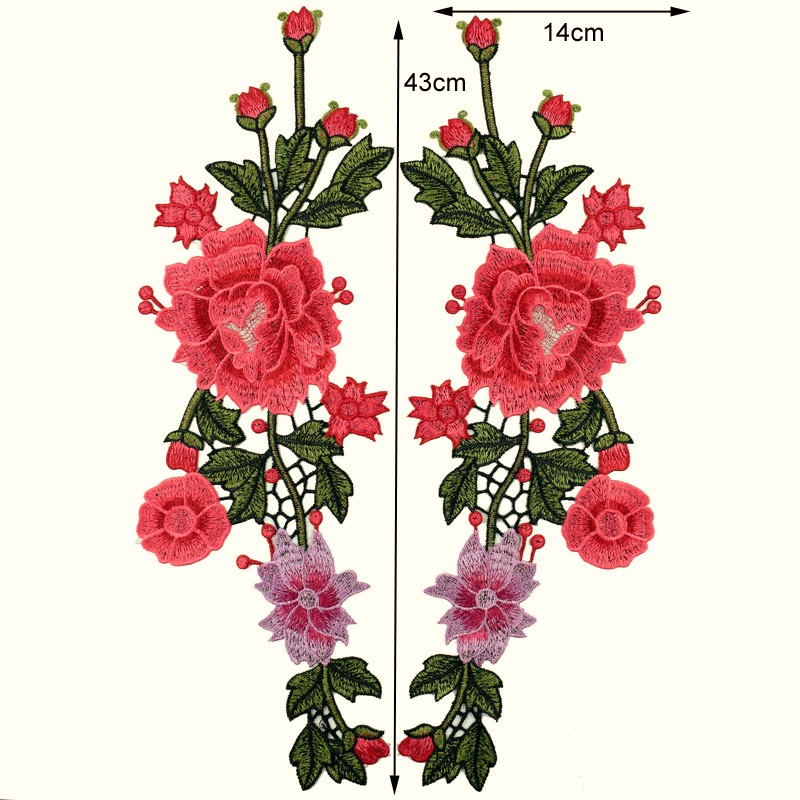 Aplikace květ - 1 pár (43x14 cm)