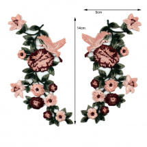 Aplikace květ - 1 pár (14x9 cm) 