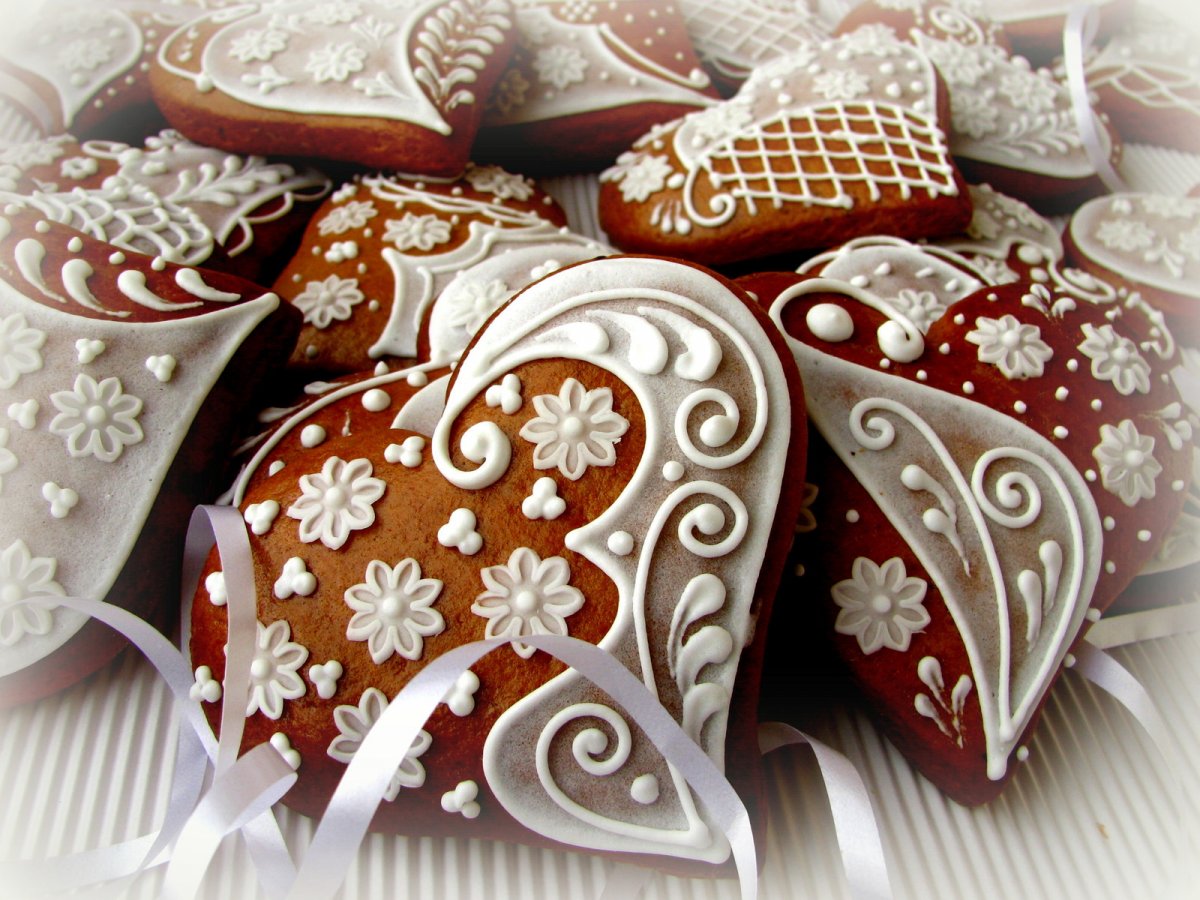 Romantícká srdíčka z perníku