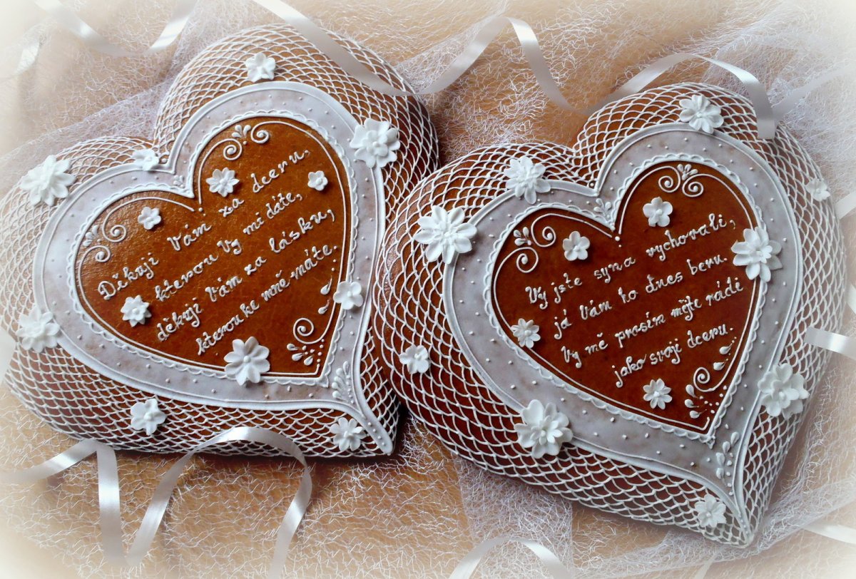 Poděkování rodičům - srdce svatební