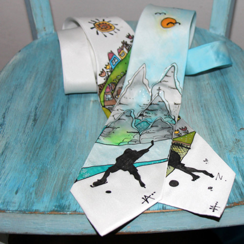 Malovaná kravata s hokejistou SKLADEM