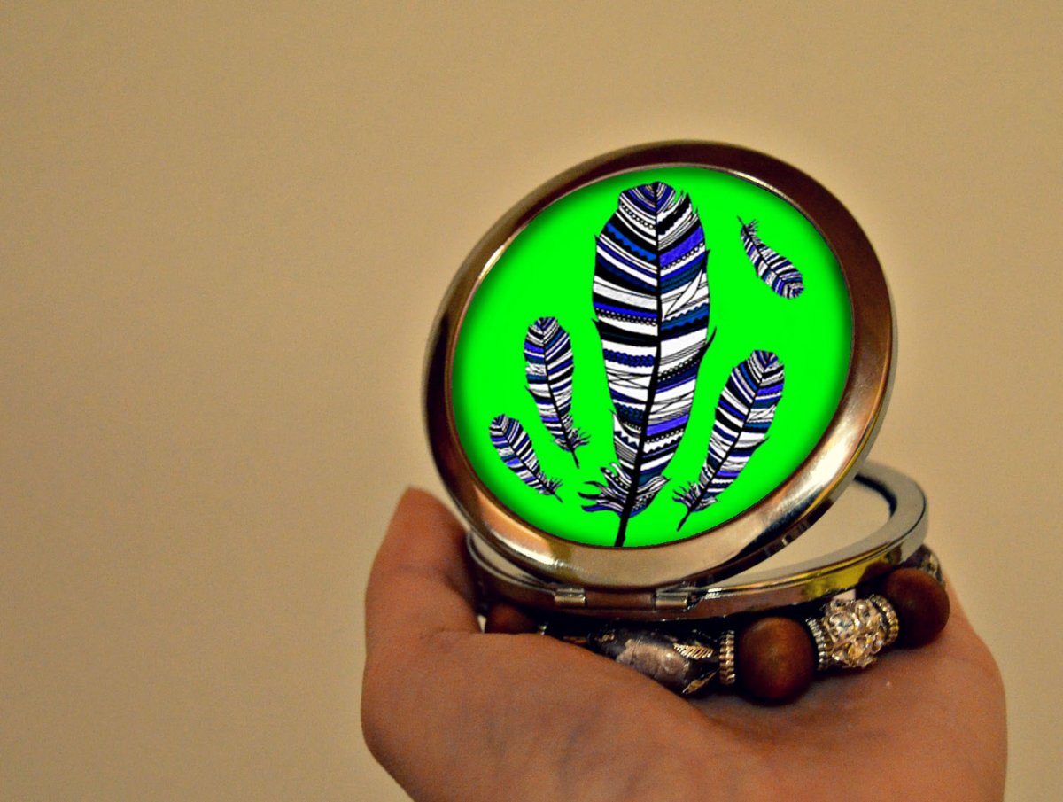 Zrcátko Aztec - zelené