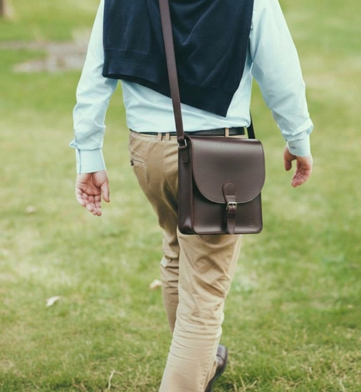 Kožená taška WEST - hnědá 