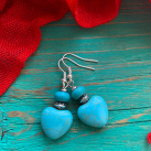 Tyrkysová srdíčka - náušnice