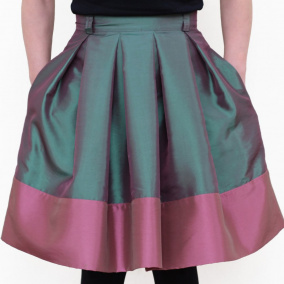 FuFu sukně skládaná Zeleno-růžová