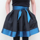 FuFu sukně skládaná MINI černo-modrá s mašlí