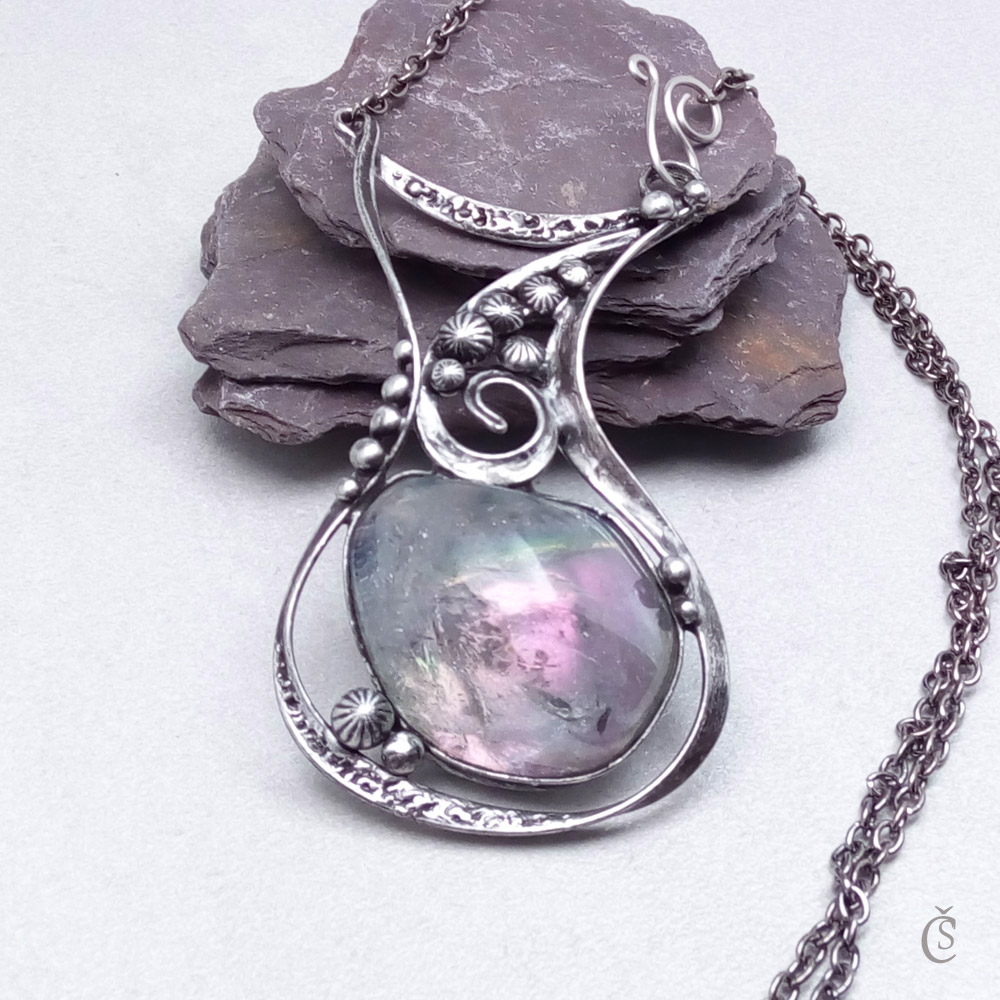 Náhrdelník Fialkové sny - Křišťál