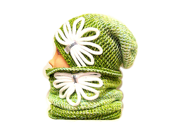 SOUPRAVA ČEPICE A NÁKRČNÍKU - merino+ akryl