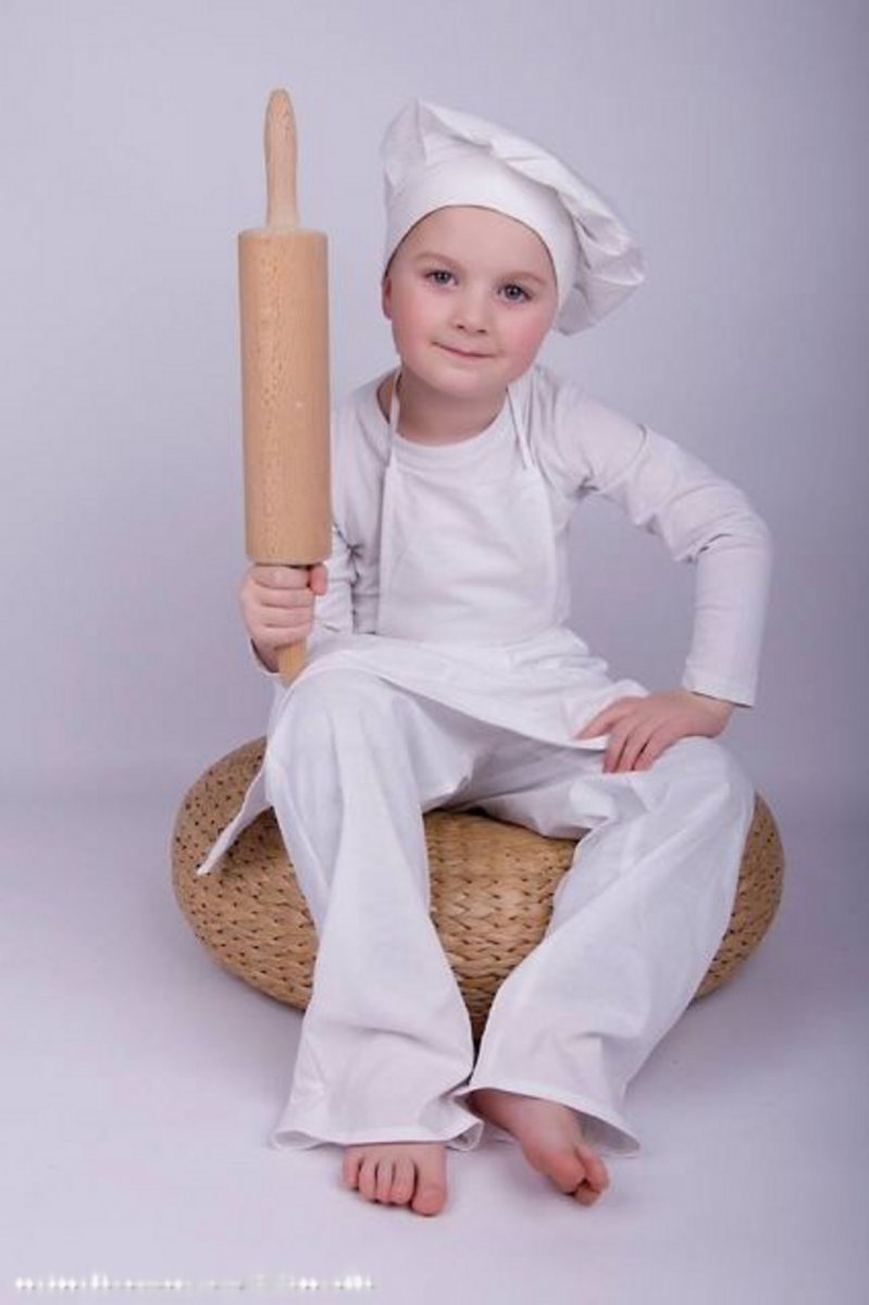 Dětská kuchařská prostřižená zástěrka 5-8 let