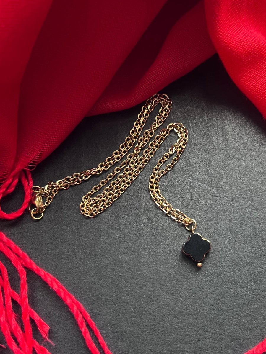 Řetízek se čtyřlístkem - pozlacená S.Steel