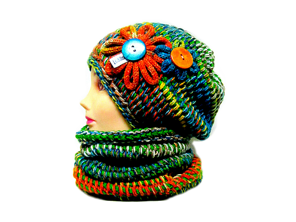 ༺♥༻ SOUPRAVA ČEPICE A NÁKRČNÍKU ༺♥༻ 