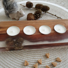 Dřevěný svícen s pryskyřicí