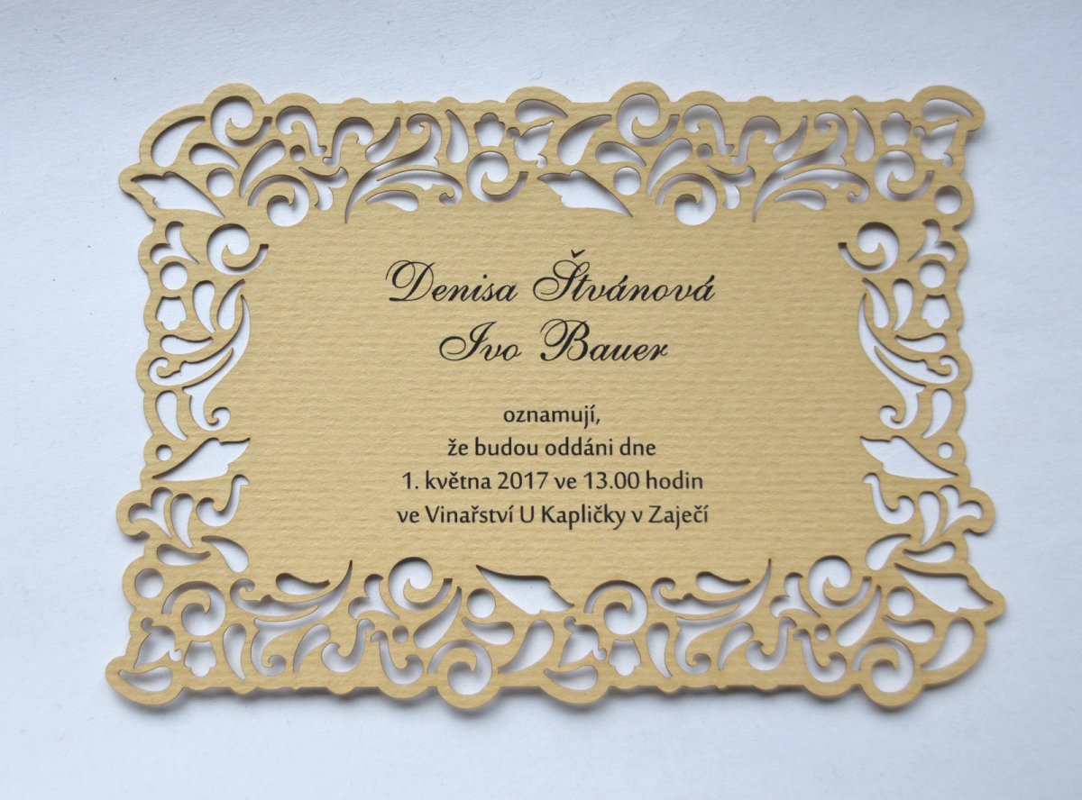 Svatební oznámení - Jemný dekór - 006