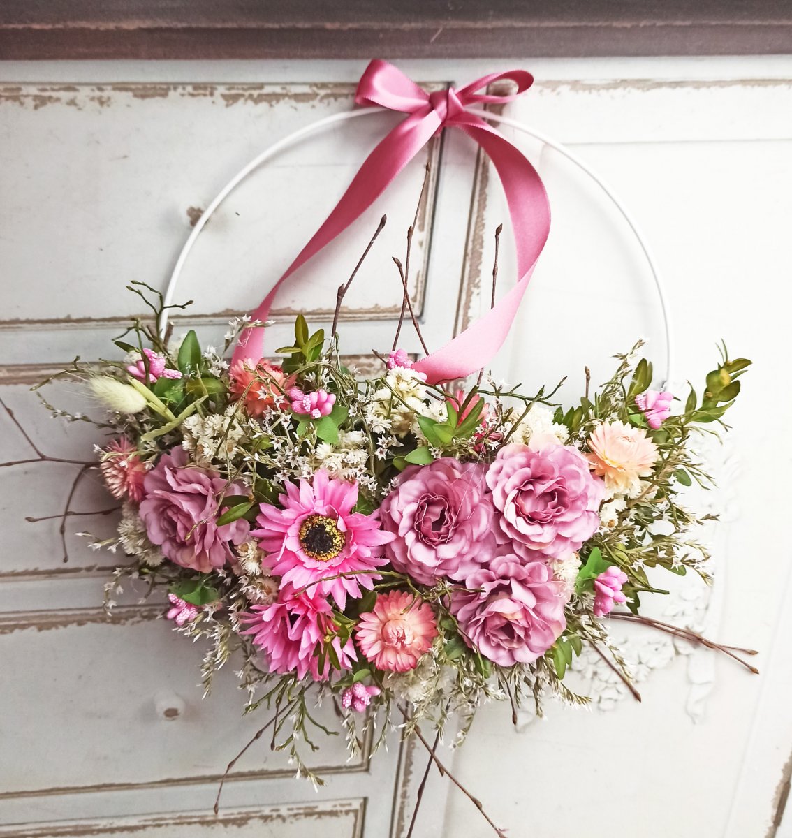 Věnec tenký starorůžový