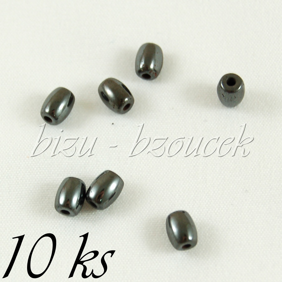 Nemagnetický hematit soudek 5mm 10ks (01 9020)