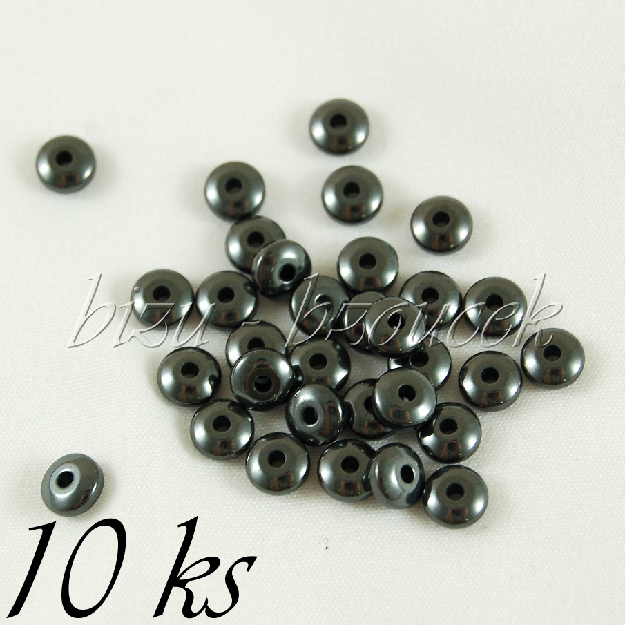 Nemagnetický hematit rondelka 6mm 10ks (01 9019)
