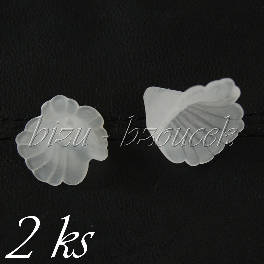 Bílý akrylový květ 2ks (01 0382)