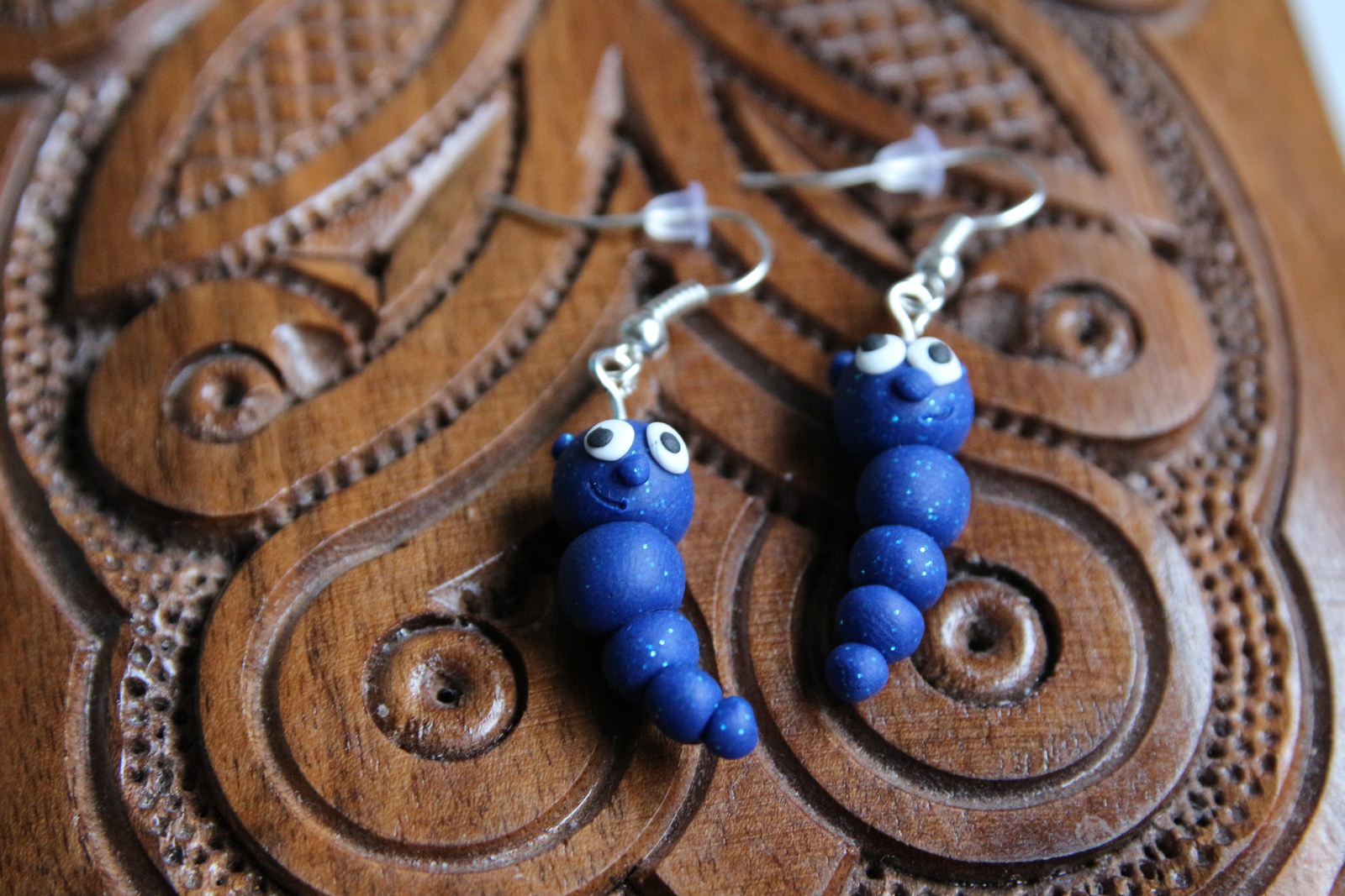 Náušnice modří červíci