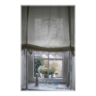 Lněná roleta s krajkou