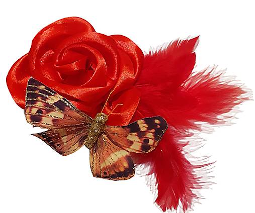 Ozdoba do vlasov -červená ruža