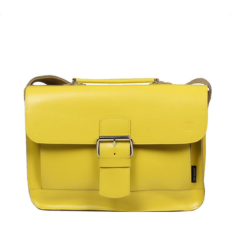 Kožená taška žlutá BOSTON -15%