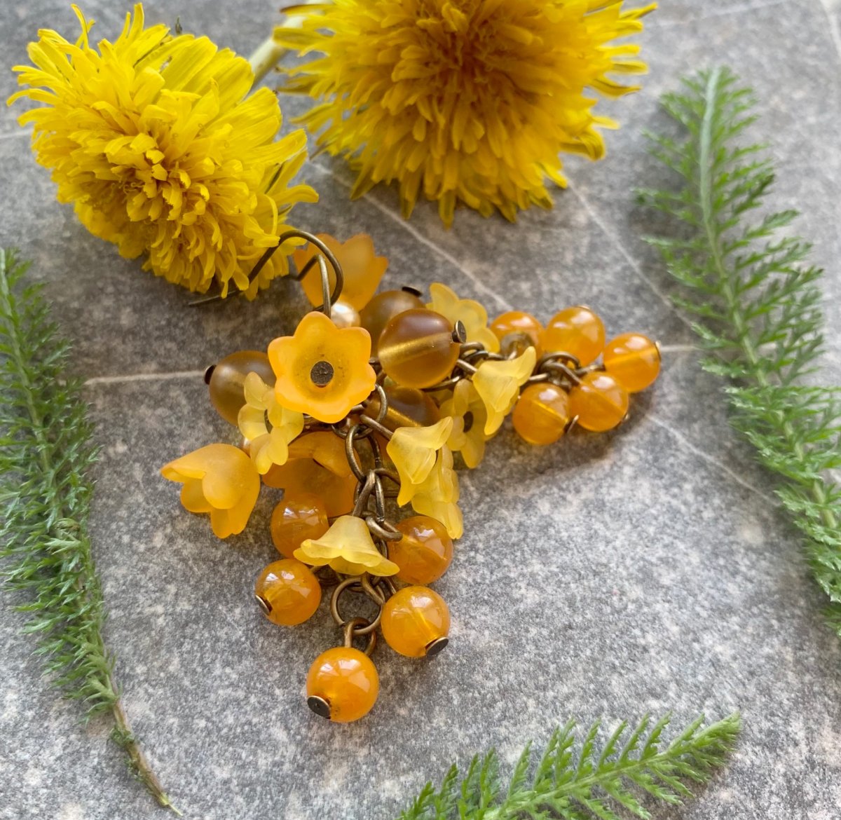 Žluté zvonkové náušnice