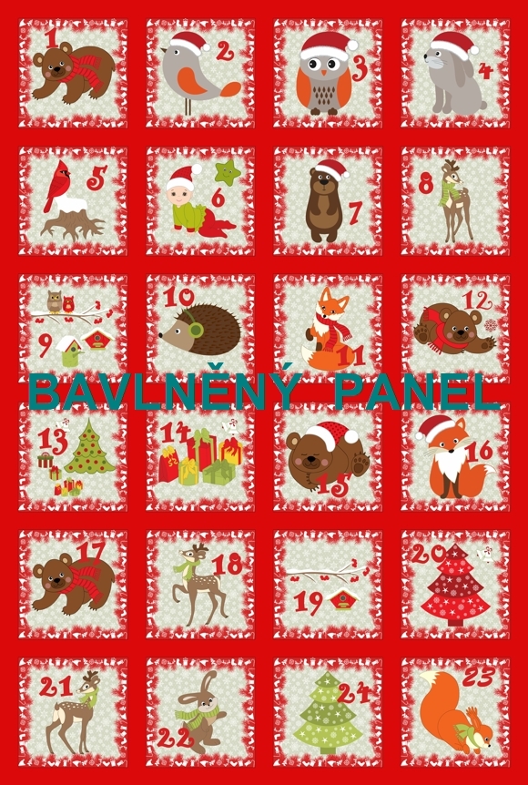 BAVLNĚNÝ PANEL / I NA ADVENTNÍ KALENDÁŘ/ 40X60 cm  AKN52