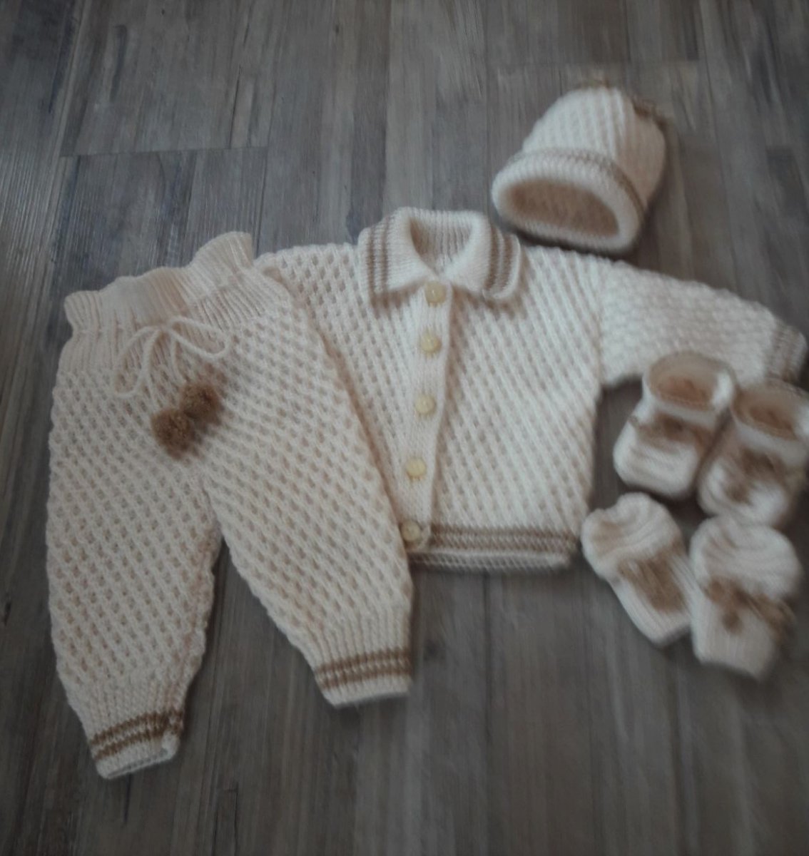 pletený BABY set - smetanový