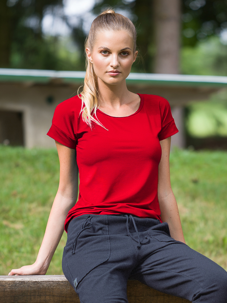 Bambusové triko AGNES ruby red 