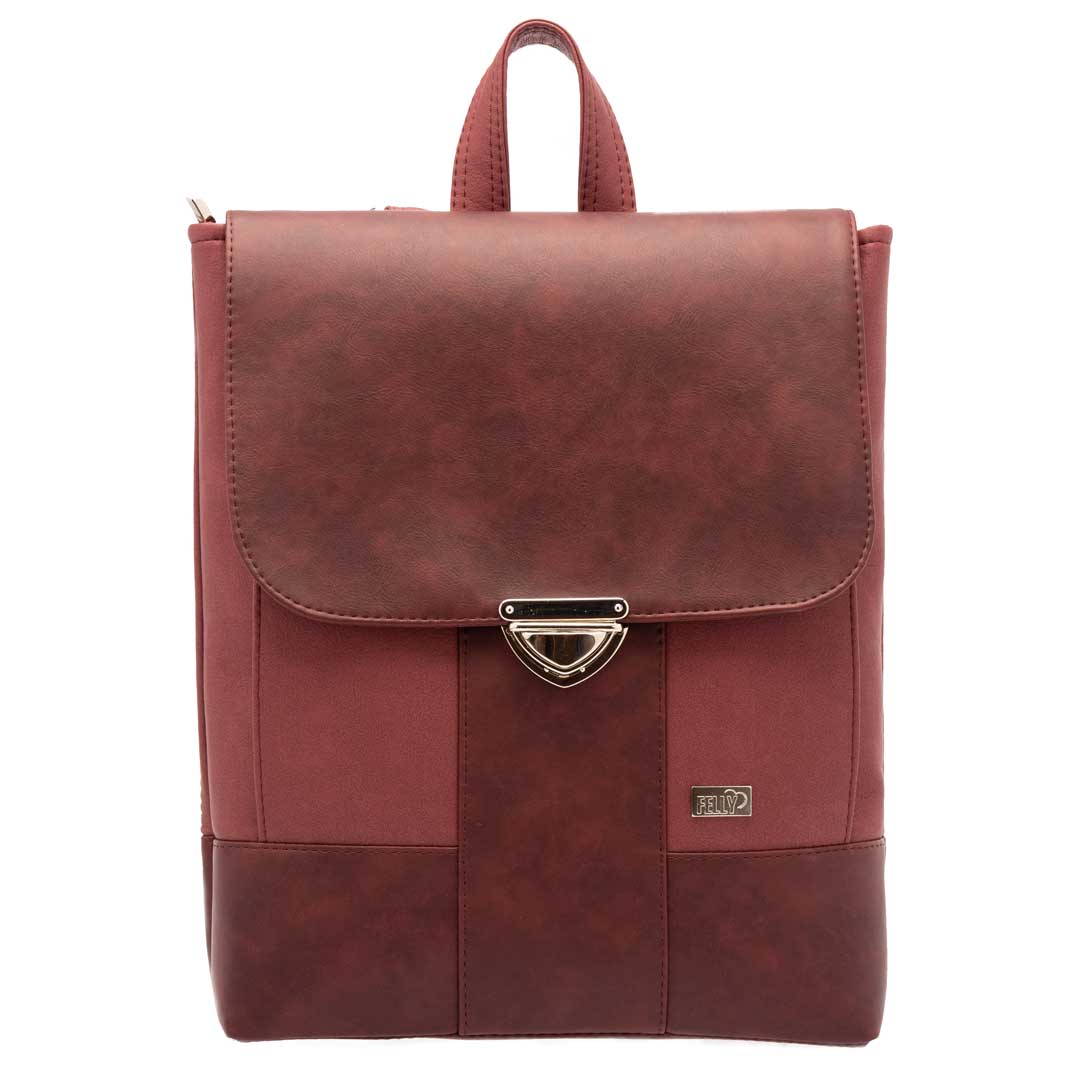 Městský batoh KIM No. 11 - vínová světlá + tmavá