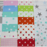 Balíček zbytky látek na patchwork, oblečky panenky, polštářky