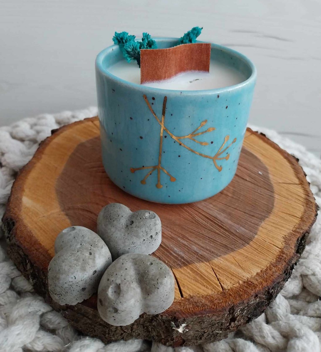 Svíčka hrneček modrý II. 