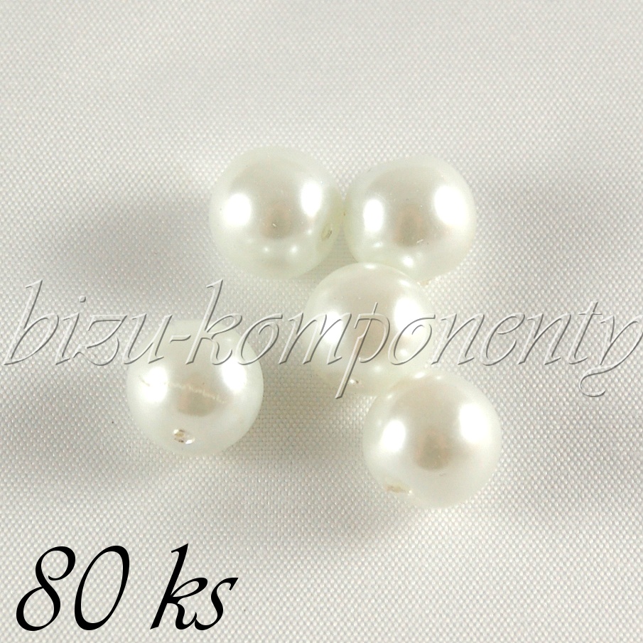 Bílé voskované perle 4mm 80ks (01 0069)