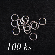 Jednoduchý spojovací kroužek, stříbrná barva 12mm 100ks (10 1012)