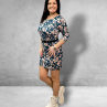 Dámské šaty petrolejové - květiny