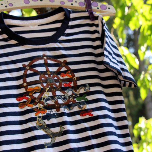 Triko námořnické s KORMIDLEM vel.110,122,134,146