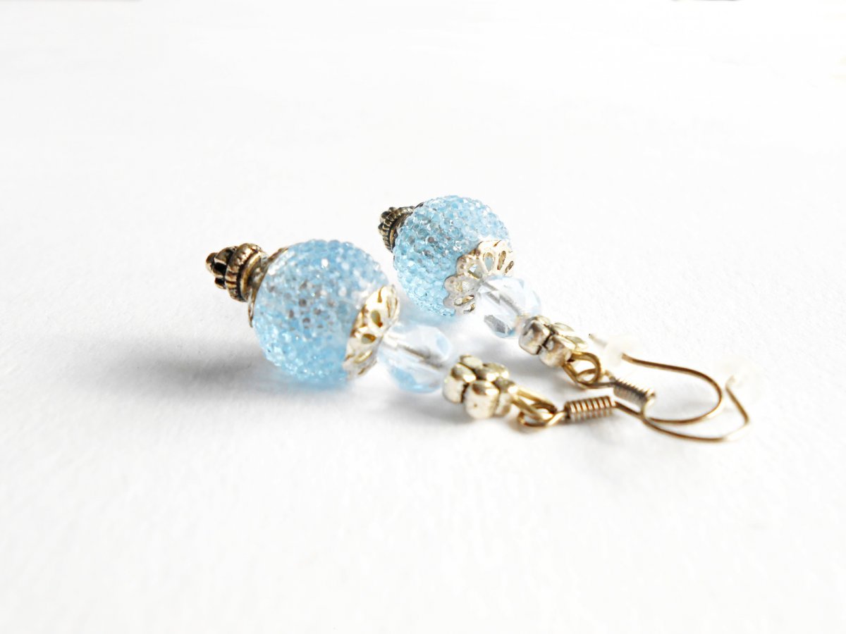 Světle modré náušničky