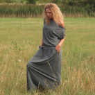 Dlouhé šaty středně šedá melanž