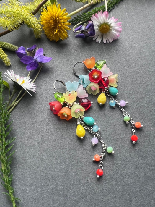 Barevné zvonečkové náušnice